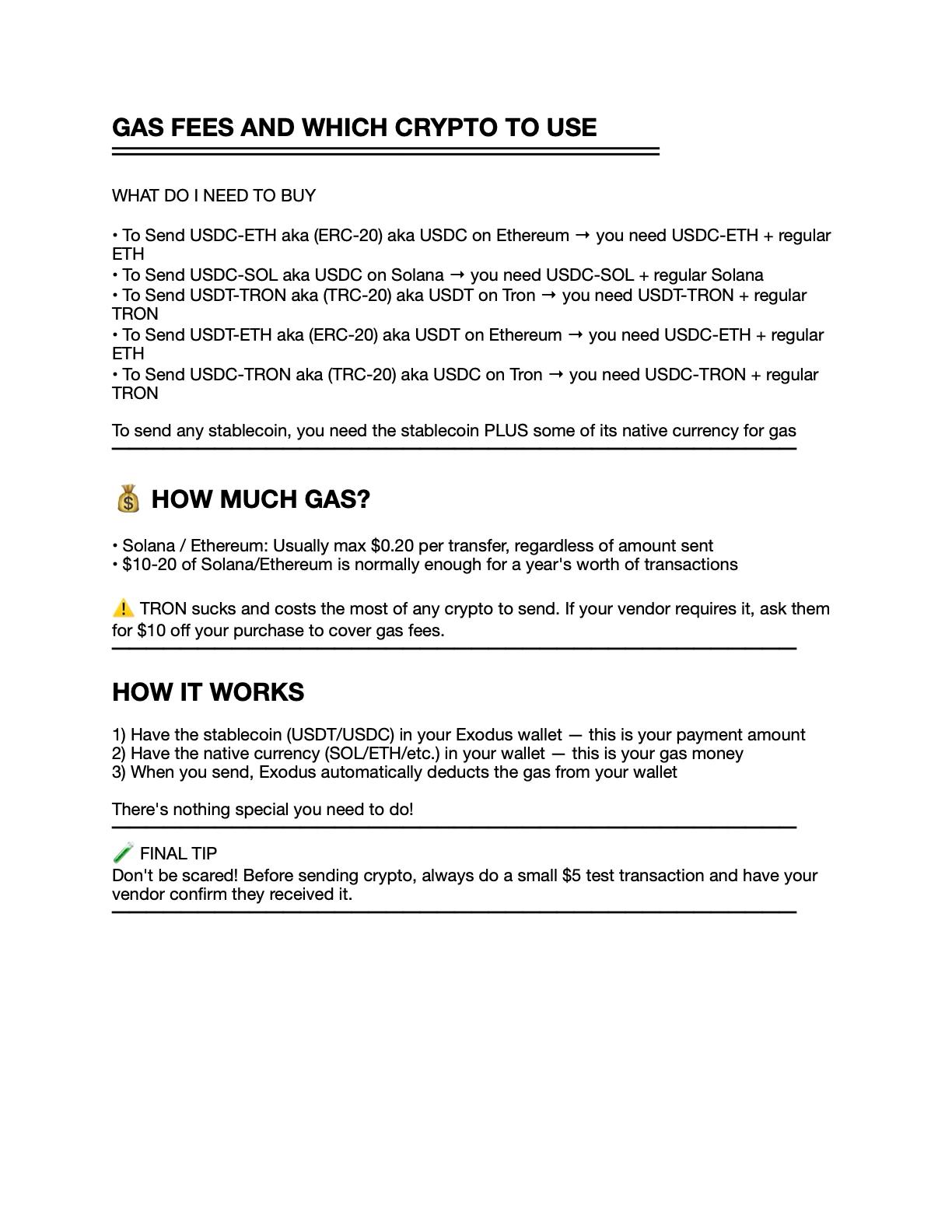 Gas fees, which crypto to use, and how it works